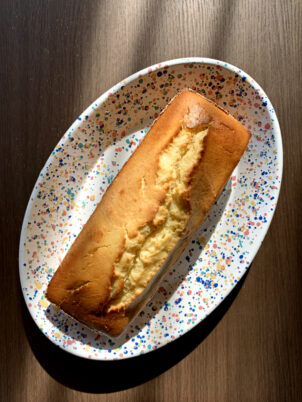 Plat à cake ovale émaillé collection EVA fabrication artisanale