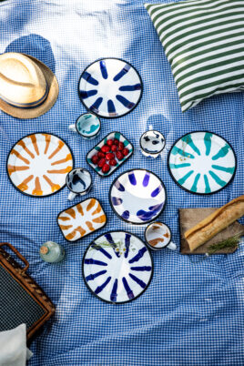 Set pique-nique vaisselle émaillée artisanale GINA - Maison Levantine