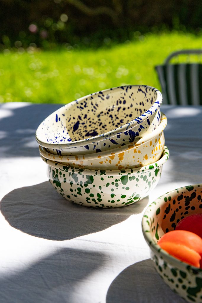 Bol émaillé artisanale avec taches colorées Collection MAGDA Maison Levantine